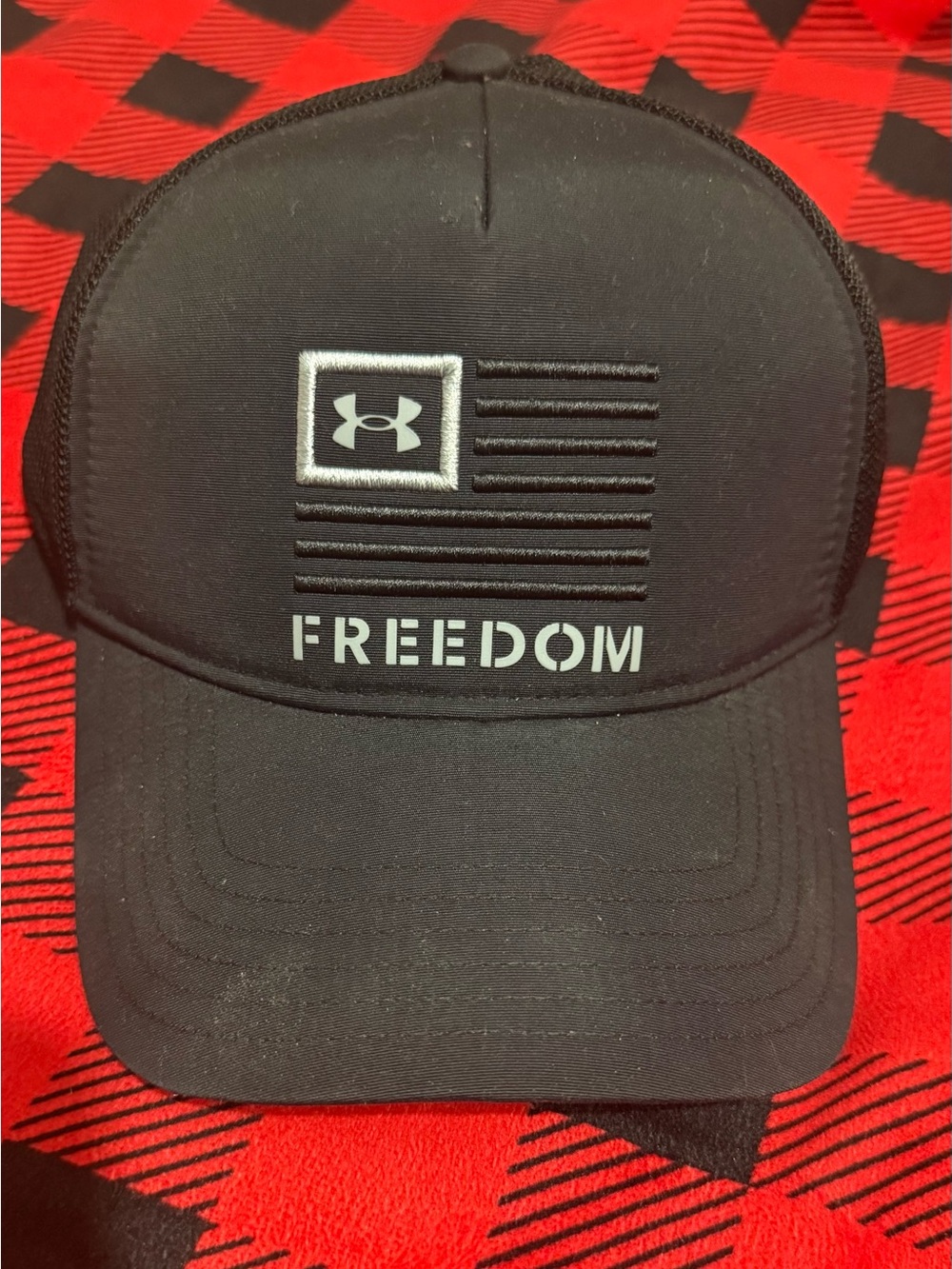 Under Armour Freedom Flag Black Trucker Snapback Hat Cap Mens